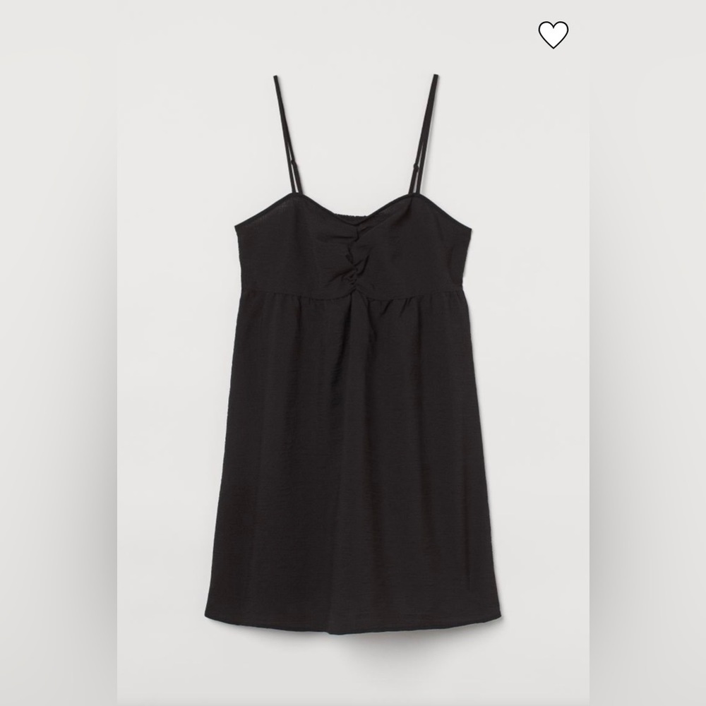 H&m Divided Plus Women’s Black Sleeveless Babydoll V Neck Mini Dress NWT 2XL